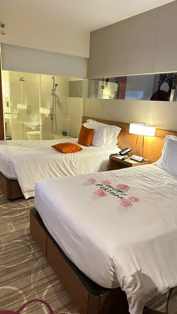 Twin room with two large beds at Centara Grand at Central Plaza Ladprao