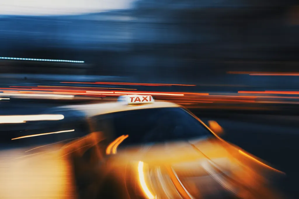 Taxi on a Guangzhou street
